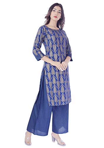 Image of Best Amazon Women's Kurti-Plazzo Comfortable Princess Cut Stitched Long Rayon Kurta-Palaazo - Designer Stylish and Readymade,Casual Dress for Women 3 /4 Sleeve