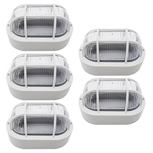 Combo Kit com 5 Arandela Luminária Tartaruga Oval 20cm Branco