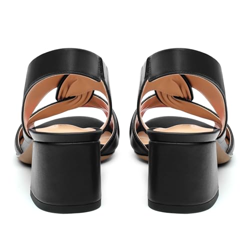 Womens Chunky Block Heels Sandals,Round Open Toe High Heeled Sandals,matte Slip On Ankle Strap Mid Sandals,leisure Dress Party Wedding Shoes 2 In4