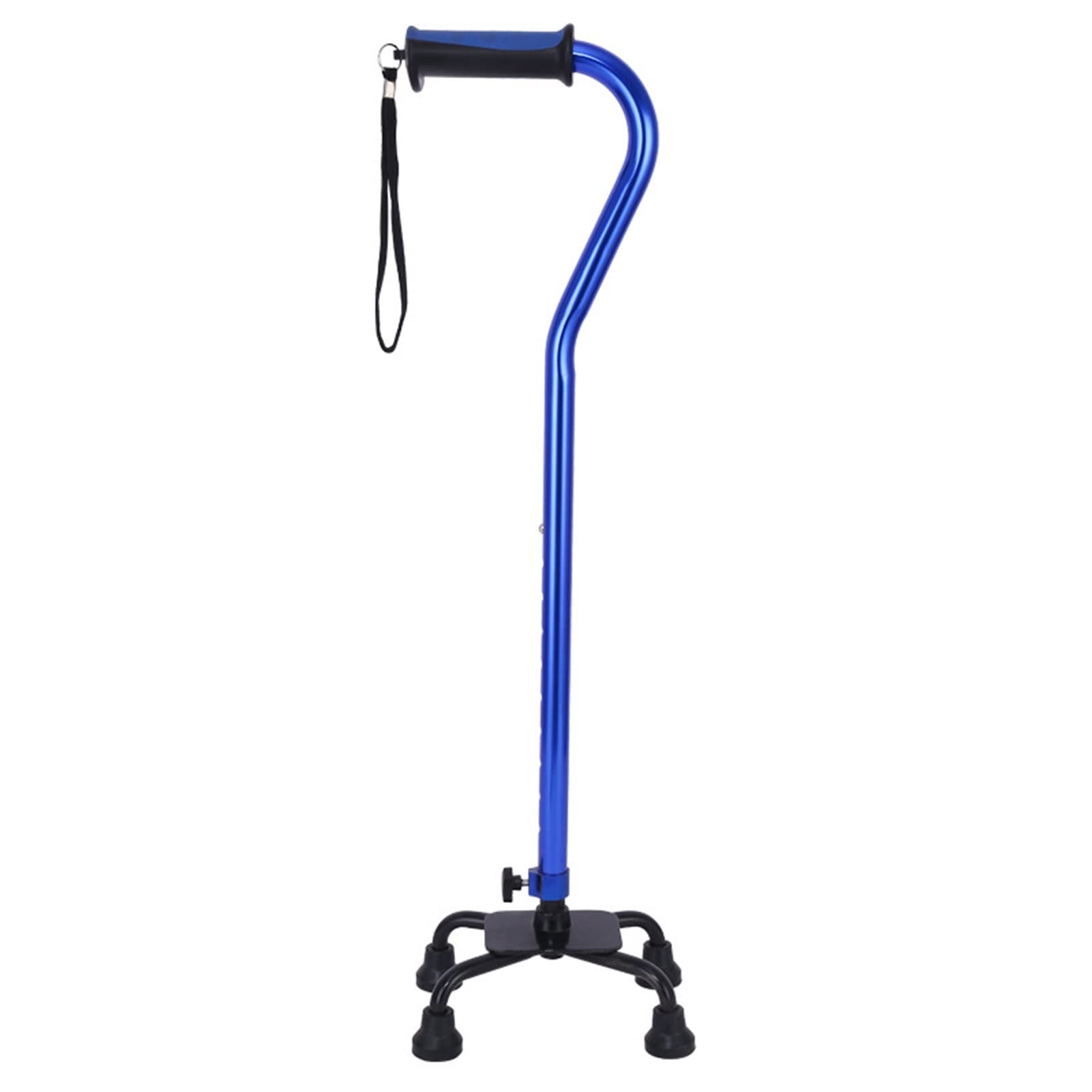 Bastone Quadripode, Bastone Leggero in Alluminio, Stampelle da Passeggio Regolabile per Anziani (Color : Bleu, Size : 71-94cm/28-37)