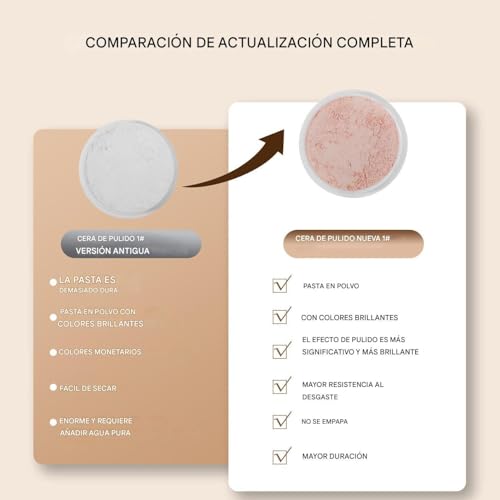 Kit de pulido de uñas para reparar superficies opacas con cera protectora 5