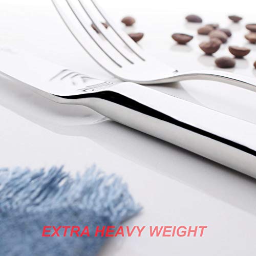 OMGard Silverware Set 20-Piece Flatware 18/8 Stainless Steel Cutlery Eating Utensils Forks Spoons Knives Sets, Mirror Polished Tableware Service for 4 Dishwasher Safe - Thumbnail 4