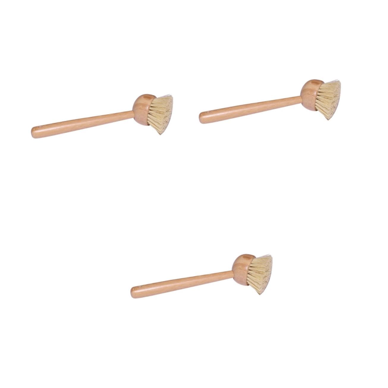 OUNONA 3 Piezas Cepillo de Limpieza de con Mango y Cerdas de Sisal para Cocinas y Restaurantes Herramienta Multifuncional para Lavar Platos y Chocolate