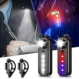 LED Clip Lampe 2 Stück, 5 Modi Lauflicht LED Kleinstirnlampe, Stirnlampe LED Wiederaufladbar USB Blinklicht Sicherheitslicht fur Jogging Wandern Rucksack