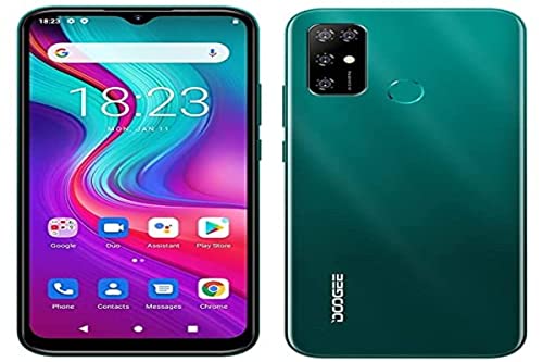 Teléfono Móvil Android 11 DOOGEE X96 Pro, Octa Core 4GB RAM 64GB ROM, Batería 5400mAh, Cámara Cuádruple 13MP, Pantalla HD+ 6,52 Pulgadas, Smartphone Dual SIM + SD (3 Ranuras), Huella Digital Verde