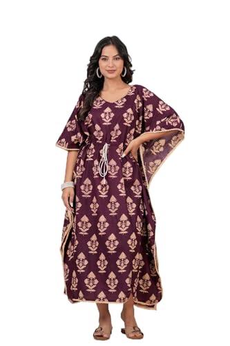 Image of BLOCKS OF INDIA Hand Block Kaftan in Cotton Fabric