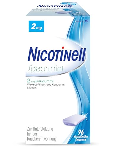 Nicotinell Kaugummi 2 mg Spearmint 96 Stk.: Nikotinkaugummi für schrittweise Rauchentwöhnung und sofortigen Rauchstopp