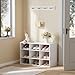 Garden 4 you Shoe Storage Bench, Cubby Shoe Rack with 9 Cubbies, 3-Tier Wood Shoe Rack Organizer, Shoe Organizer Cabinet for Entryway, Hallway, Closet and Garage, White