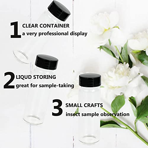 Alwsci 1Oz Glass Vials, Small Liquid Sample Vial, 30Ml Borosilicate Glass Empty Vials With Caps, 24-400 Black Screw Caps With Pe Liner, Pack Of 100 #TOP3