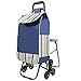 Chariot De Courses Pliable Avec Tabouret,6 Roues Chariot Détachable De Sac À Dos Économie De Travail D'escalade D'escalier Système De Transport Charge Max 25 Kg