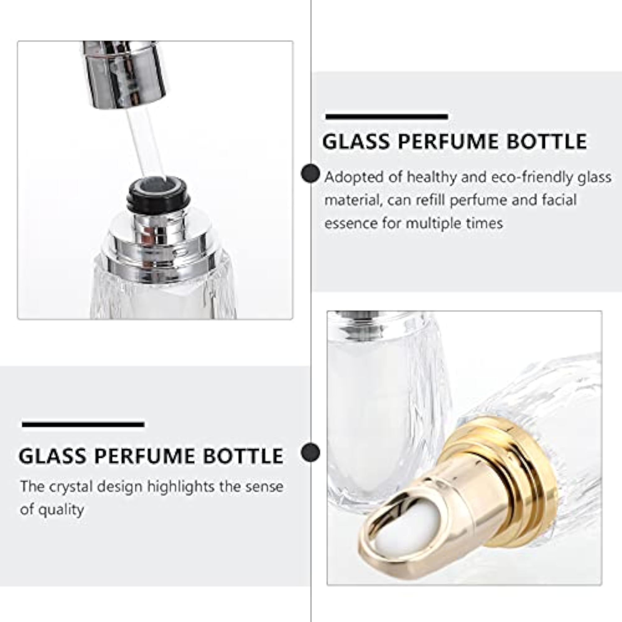 4pcs 10ml Perfume Bottles Glass Essential Oil Sample Set