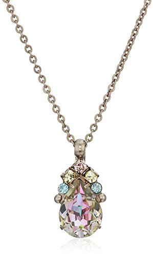 Sorrelli Timeless Tiara Pendant Necklace, Antique Silver-Tone Finish, Lilac Pastel