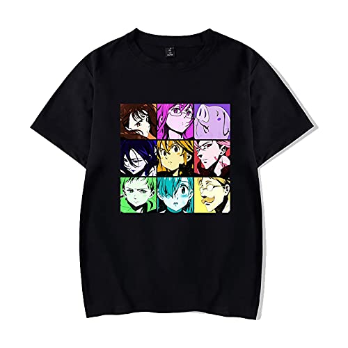 acsefire The Seven Deadly Sins T-Shirts à Capuche Meliodas Hawks T-Shirts The Seven Deadly Sins Diane Harlequin Gowther Merlin Escanor Ban Sweat Casual Harajuku Pull pour Hommes Femmes Adolescents