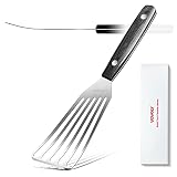 Fish Spatula With Curved Stainless Steel Blade, Vovoly Thin& Flexible Slotted Kitchen Turner Spatula