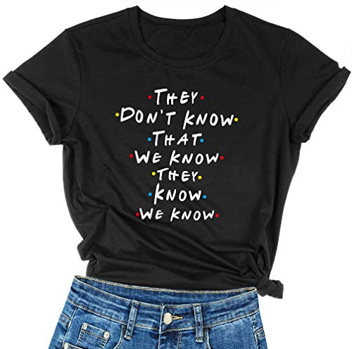 MIMOORN Women O Neck Graphic Funny Cute T Shirt Tops Tee Black Medium