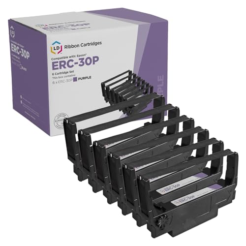 Pack 6 cintas compatibles Epson ERC-30P color púrpura