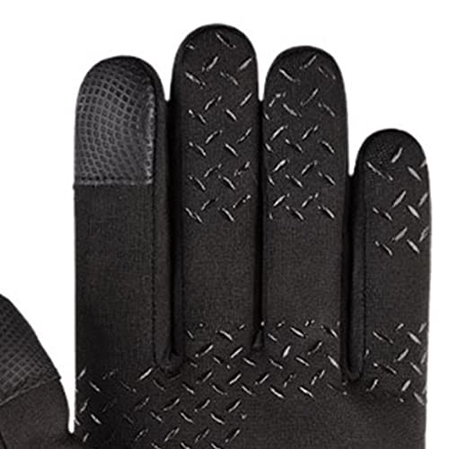 Luvas Quentes de Inverno, Luvas de Inverno Masculinas de Neoprene Escovado Pretas para Clima Frio (M