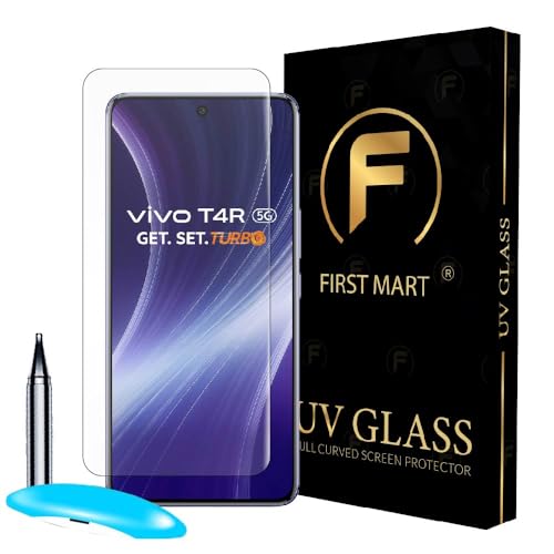 Image of FIRST MART Military-Grade Gorilla UV Tempered Glass For Vivo T4R / T4 / IQOO Z10 / Z10R 5G - 9H Hardness, Edge-to-Edge, Bubble-Free