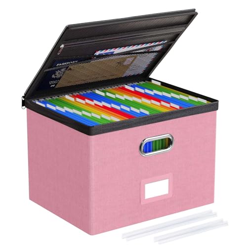 Oterri 1 Pack Large File Organizer Boxes with Lids, File