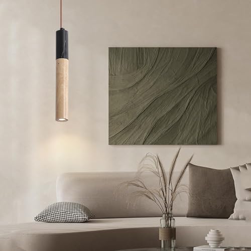 Lámpara colgante lineal led rústica moderna de mármol natural de techo 7