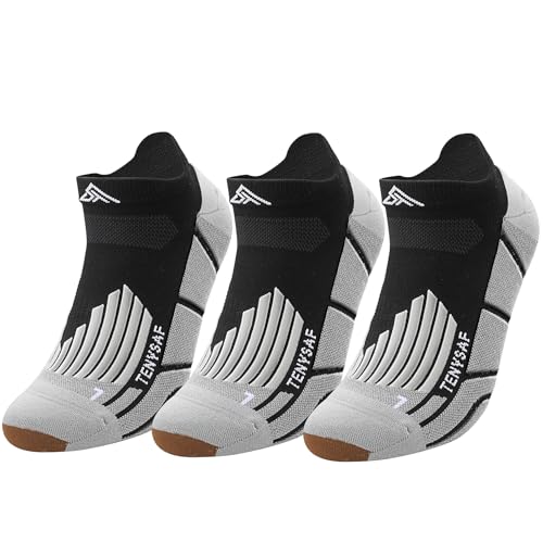 Lounwee Kompressions Laufsocken für Herren Damen: Sport Kurze Socken Anti Blase Sportsocken for Läufer Wandern Fahrrad Trekking 3 Paar