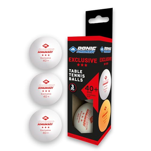 Image of Donic Exclusive 3 * 40+ Table Tennis Ball Dozen (White, 12 Balls)