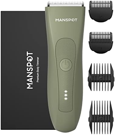 MANSPOT Groin Hair Trimmer for Men and Women, Electric Ball Trimmer/Shaver, Hypoallergenic Ceramic Blade Heads, Waterproof Wet/Dry Groin & Body Shaver Groomer, 20 Times Usage After Fully Charged