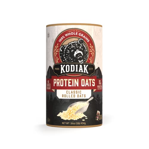 Kodiak - Recipiente de avena, avena enrollada, alto contenido en proteínas, 100% granos integrales (1 recipiente)