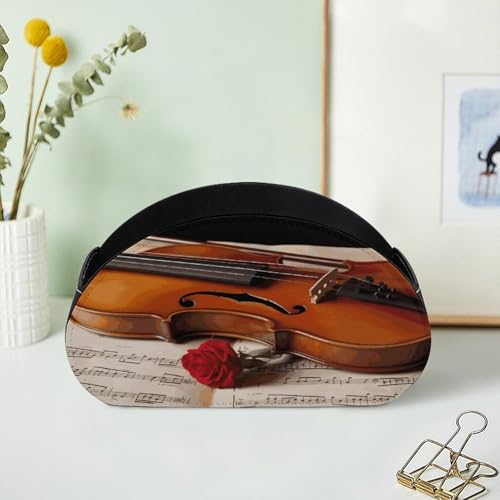 Rangement télécommande salon en cuir à partitions musicales pour table basse - 8