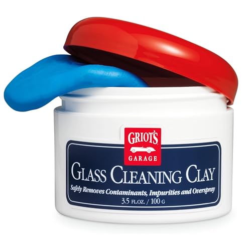 Griots Garage Glass Cleaning Clay for Car Window Windshield Shower Door Stone Ceramic Tiles Removes Oil Tar Grease Water Spots and More 11049 3.5oz Blue
