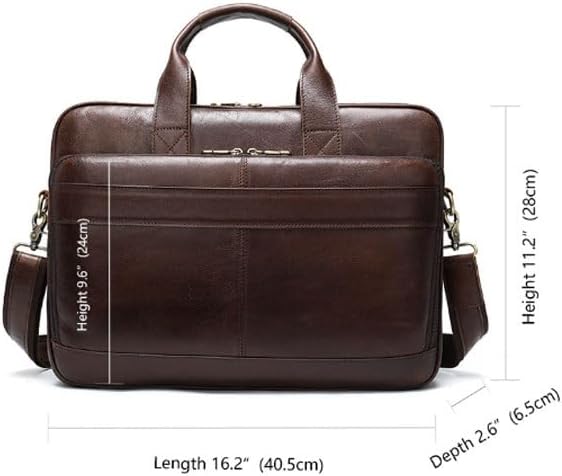 Multi-functional Laptop Bag Male Leather Briefcase Attache Case Shoulder