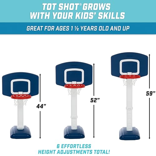 Image of GoSports Tot Shot Toddler Basketball Set - Kids Indoor & Outdoor Toy Hoop with Adjustable Height