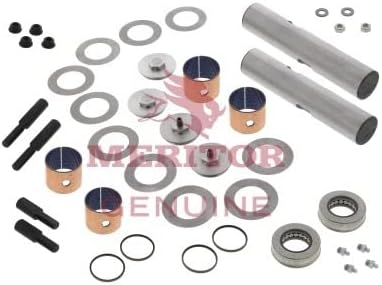 Meritor R201474 Steering King Pin Kit Composite (Ream) Bushing, 1.499" Diameter, 7.511" Length, Double Draw Key