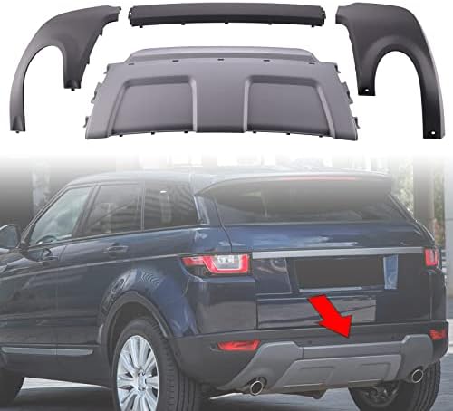 KaiWell 4Pcs Rear Bumper Board Skid Plate Cover Fit for Range Rover Evoque 2012 2013 2014-2016 2017 2018 2019 Rear Bumper Board Protector Molding Trim