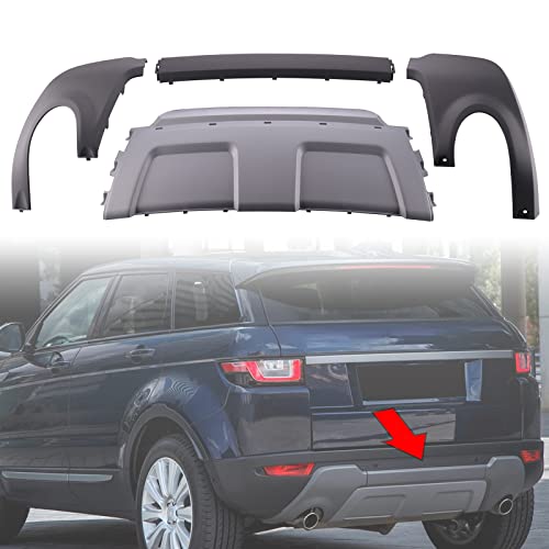 Kaiwell 4Pcs Rear Bumper Board Skid Plate Cover Fit For Range Rover Evoque 2012 2013 2014-2016 2017 2018 2019 Rear Bumper Board Protector Molding Trim #TOP1