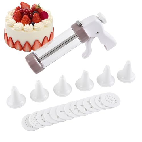 Máquina para Hacer Galletas - Para Decorar Postres Caseros - Prensador Multiusos para Galletas con 13 Discos y 6 Boquillas para Decorar Postres Caseros