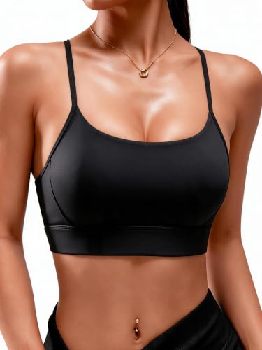 Padded Black Sports Bras for Women