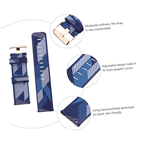 Bracelet nylon ajustable pour montre connectée avec fermoir solide