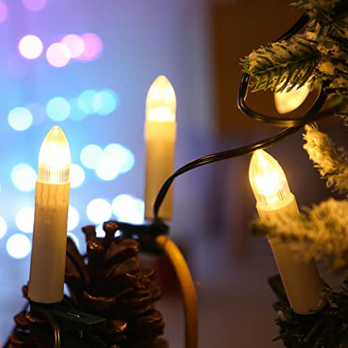 Brrnoo Warm White Flameless Candle String Lights with Tree Clips, USB LED Candle Lamp for Holiday Parties Weddings - Image 4