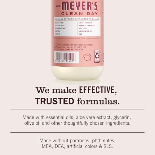 Image of MRS. MEYER'S CLEAN DAY Liquid Hand Soap Rose (12.5 Fl Oz (Pack of 3))
