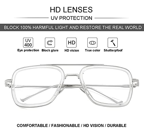 Image of ARICKS Tony Stark Style Blue Light Blocking Glasses for Men Women, Iron Man and Spider-Man Computer Gaming Glasses by Computer /Tablet /Laptop /Mobile