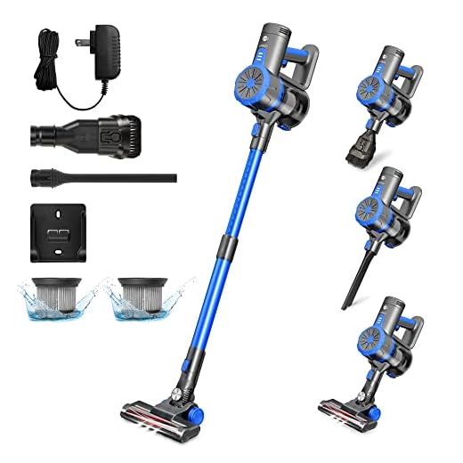 EIOEIR Cordless Stick Vacuum Cleaner, 45 Minutes Run-Time, 4 in 1 Lightweight Stick Vacuum 200W, 3 Power Modes, HEPA Filter for Hardwood Floors, Carpet, Pet Hair, Car (E20 Pro)