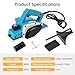 Electric Hand Planer, Portable Wood Planer Hand Held Power Planer Machine Woodworking Power Tool with Adjustable Planing Depth for Woodworker Carpenter Home DIY