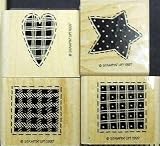Stampin’ Up! Patches Mini - Set of 4 Wood Mounted Rubber Stamps