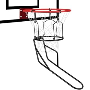 GADFISH Basketball Return Attachment, Heavy Duty Basketball Rebounder with 3 Stable Large Hooks, Durable Basketball Accessories for 18″ Rim Basketball Training, Black