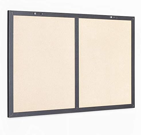 Navaris Combination Dry Wipe and Textile Board - 40 x 60 cm Magnetic Combo Memo Notice Pin Board for Wall - Includes Marker, Push Pins, Magnets