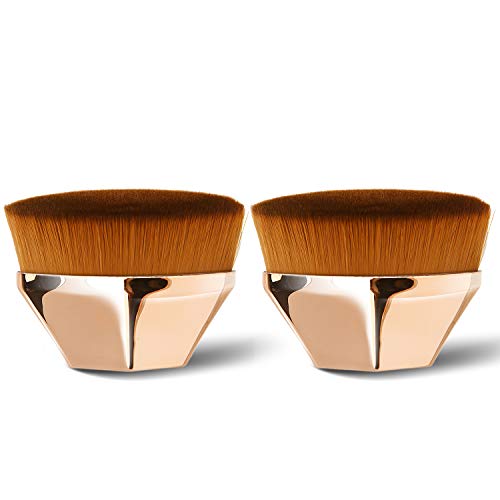Endoto® 2 Stück Foundation Pinsel Make up Pinsel Kabuki Flat Top Gesicht Blush Foundation Wonder Brush zum Mischen von Flüssigkeit, Creme, Concealer (Rose+Rose)