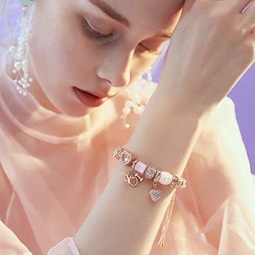 Pulsera de oro de 14 quilates con exclusivo cristal de circón para mujer 5