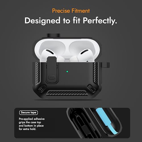 Image of Compatible for AirPods Pro 3 Case (2025), Military Grade Airpods pro 3rd Generation Case, Compatible with MagSafe, Drop Proof Lock, Easy Open, Black