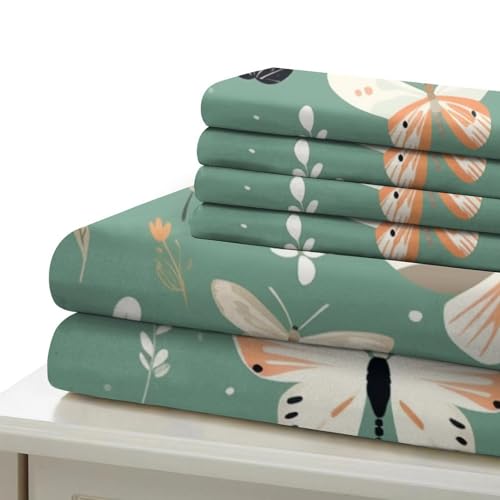 Housse de couette fermeture éclair papillon 3D parure lit facile d'entretien